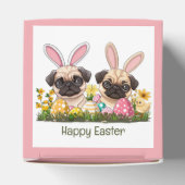 Happy Easter Pug Dogs Bunny Ears Bedankdoosjes (Bovenkant)