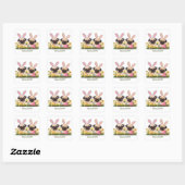 Happy Easter Pug Dogs Bunny Ears Vierkante Sticker (Vel)