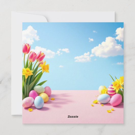 Happy Easter Pug met Bunny Ears Feestdagenkaart (Achterkant)