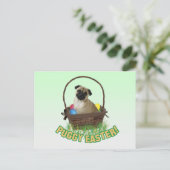Happy Easter Pug Postcard Feestdagenkaart (Staand voorkant)