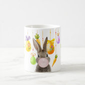 Happy Easter Rabbit Blowing Pink Bubble Gum Koffiemok (Center)