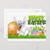 Happy Easter Rabbit Briefkaart (Voorkant / Achterkant)