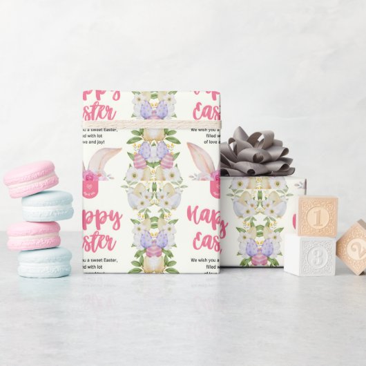 Happy Easter Rabbit Cadeaupapier (Baby Shower)