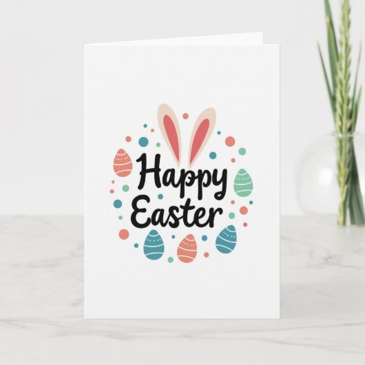 Happy Easter Rabbit Ears Card Kaart (Voorkant)