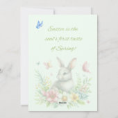 Happy Easter Rabbit en Butterfly Kaart (Achterkant)