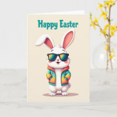 Happy Easter Rabbit Friend Card Kaart (Gele Bloem)