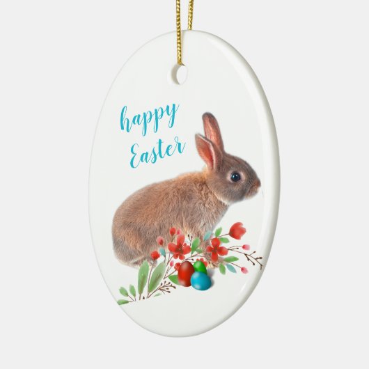 Happy Easter Rabbit Holiday Keramisch Ornament (Links)