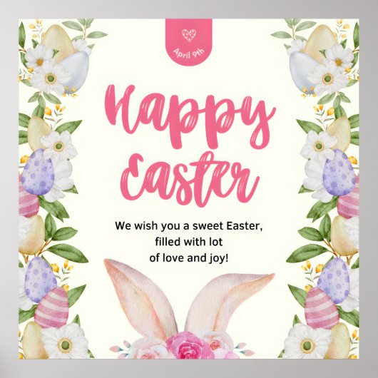Happy Easter Rabbit Poster (Voorkant)