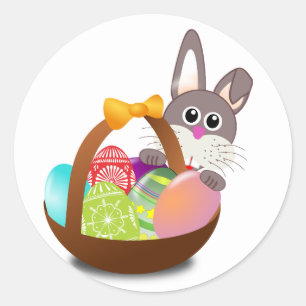 Happy Easter Rabbit Ronde Sticker