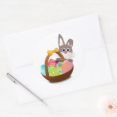 Happy Easter Rabbit Ronde Sticker (Envelop)