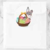 Happy Easter Rabbit Ronde Sticker (Tas)