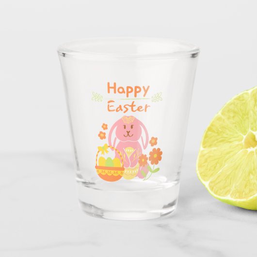 Happy Easter rabbit Shot glass Glas (Voorkant)