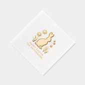 Happy Easter Rabbit Spring Flowers gepersonaliseer Folie Servetten (Rechts)