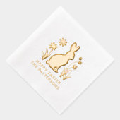 Happy Easter Rabbit Spring Flowers gepersonaliseer Folie Servetten (Rechts)