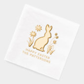 Happy Easter Rabbit Spring Flowers gepersonaliseer Folie Servetten (Links)