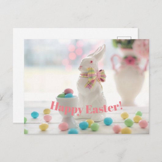 happy easter rabbit spring postkruising briefkaart (Voorkant / Achterkant)