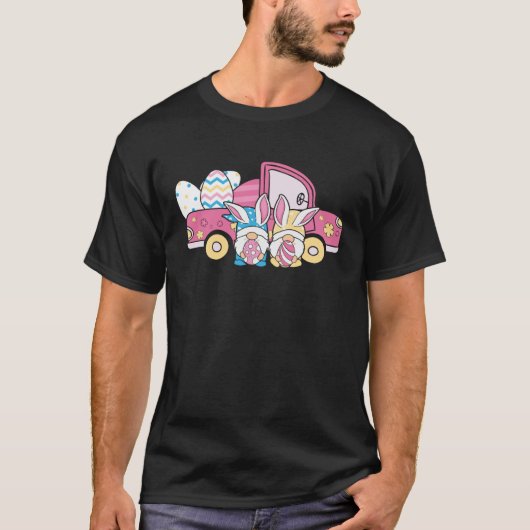 Happy Easter Rabbit Truck Bunny Gnome Easter Day E T-shirt (Voorkant)