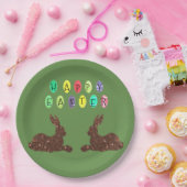 Happy Easter Rabbits Custom Paper Bord 9 in (Feest)
