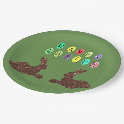 Happy Easter Rabbits Custom Paper Bord 9 in (Gekanteld)