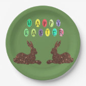 Happy Easter Rabbits Custom Paper Bord 9 in (Voorkant)