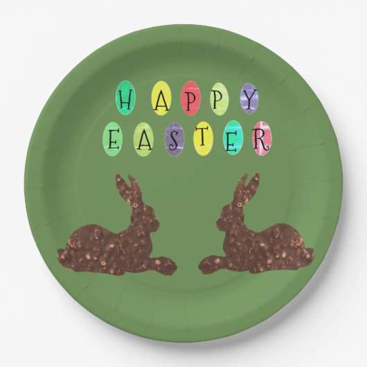 Happy Easter Rabbits Custom Paper Bord 9 in (Voorkant)