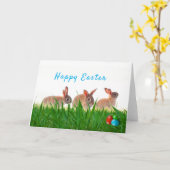 Happy Easter Rabbits en Holiday Eggs Kaart (Gele Bloem)