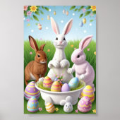 Happy Easter Rabbits Poster (Voorkant)