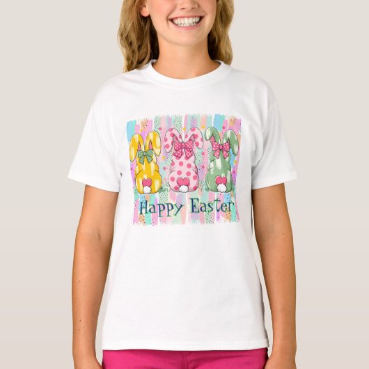 Happy Easter Rabbits T-shirt (Voorkant)