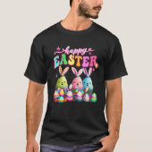 Happy Easter  Rabit Eggs Retro Groovy Bunny Easter T-shirt (Voorkant)