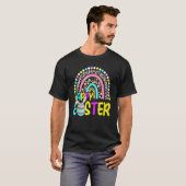 Happy Easter Rainbow Bunny Rabbit Egg Hunting Bask T-shirt (Voorkant volledig)