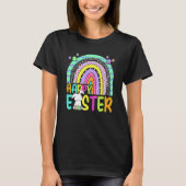 Happy Easter Rainbow Bunny Rabbit Egg Hunting Bask T-shirt (Voorkant)