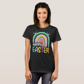 Happy Easter Rainbow Bunny Rabbit Egg Hunting Bask T-shirt (Voorkant volledig)
