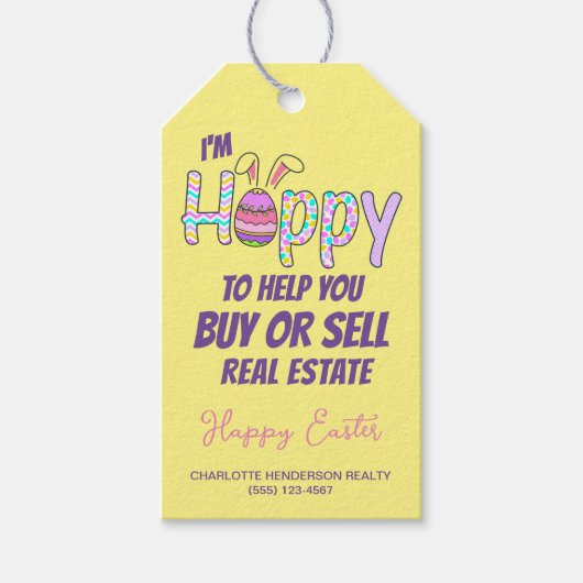 Happy Easter Real Estate Cadeaulabel (Voorkant)