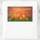 Happy Easter Rechthoekige Sticker (Tas)