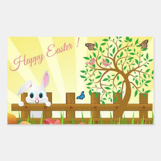 Happy Easter Rechthoekige Sticker (Voorkant)