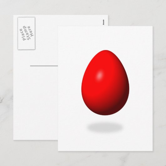 Happy Easter - Red Egg Feestdagenkaart (Voorkant / Achterkant)