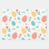 Happy Easter  Red Egg Floral Inpakpapier Vel (Voorkant)