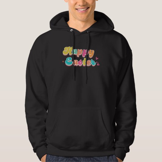 Happy Easter Retro Groovy Easter Day Hoodie (Voorkant)
