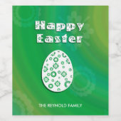 Happy Easter Retro Paper snijdt kunst uit Wijn Etiket (Enkel label)