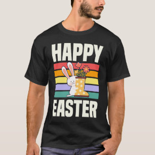 Happy Easter Retro  Style Bunny Rabbit Gard T-shirt