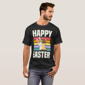 Happy Easter Retro  Style Bunny Rabbit Gard T-shirt (Voorkant volledig)