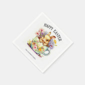 Happy Easter Retro Waterverf Bunny Servet (Hoek)