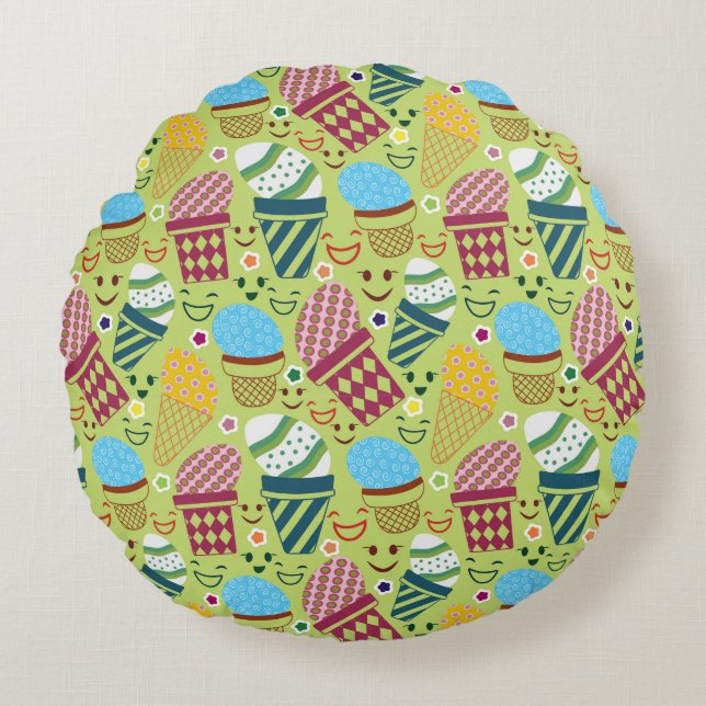 Happy Easter Rond Kussen (Voorkant)