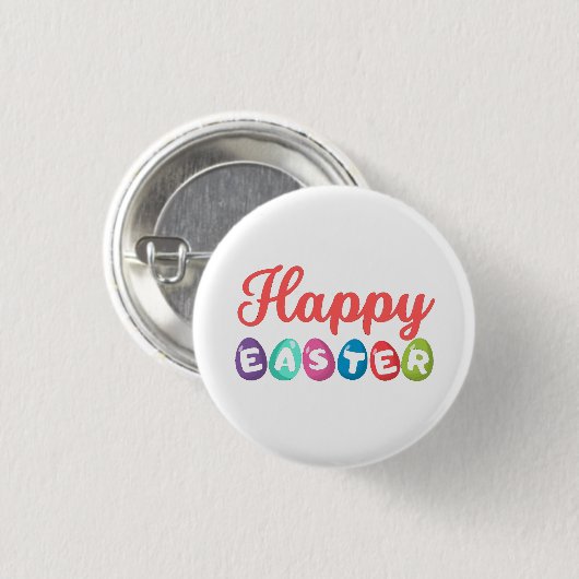 Happy Easter Ronde Button 3,2 Cm (Voorkant /achterkant)