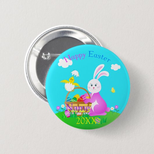 Happy Easter Ronde Button 5,7 Cm (Voorkant /achterkant)