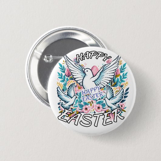 Happy Easter Ronde Button 5,7 Cm (Voorkant /achterkant)