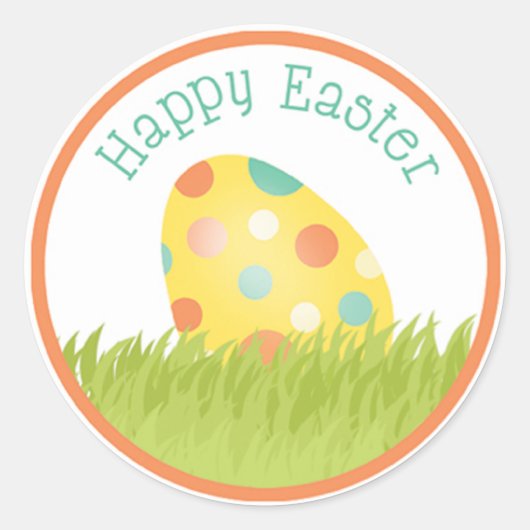 Happy Easter Ronde Sticker (Voorkant)