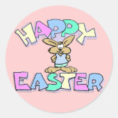 Happy Easter Ronde Sticker (Voorkant)