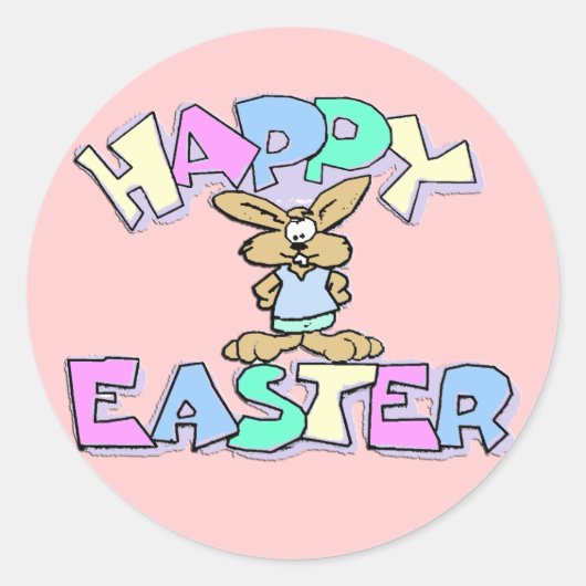 Happy Easter Ronde Sticker (Voorkant)