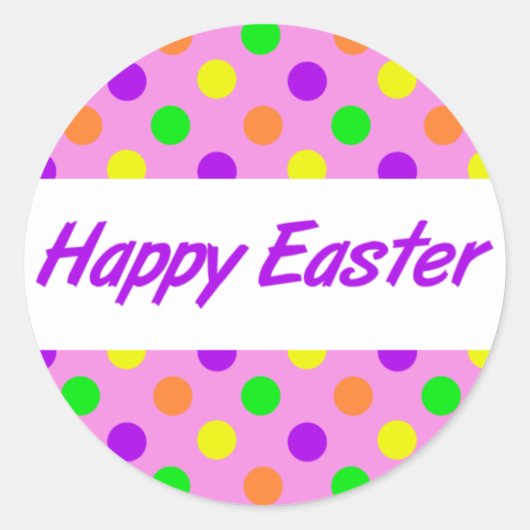 Happy Easter Ronde Sticker (Voorkant)